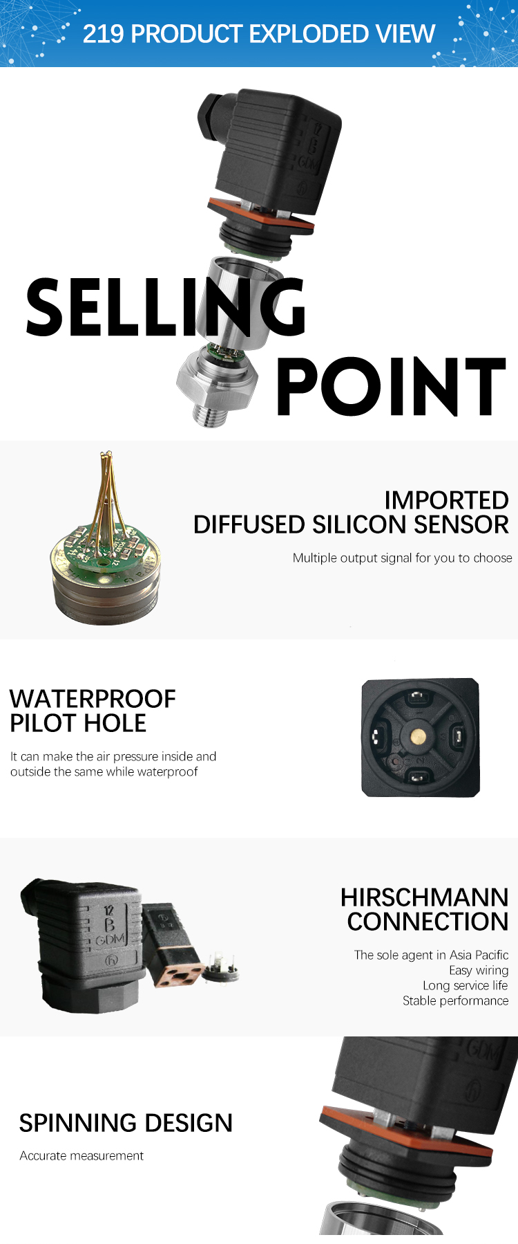 water Liquid pressure sensor transmitter 10