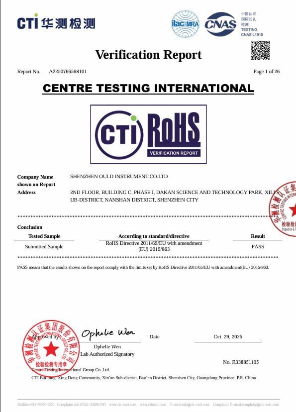 Product compliance certificate