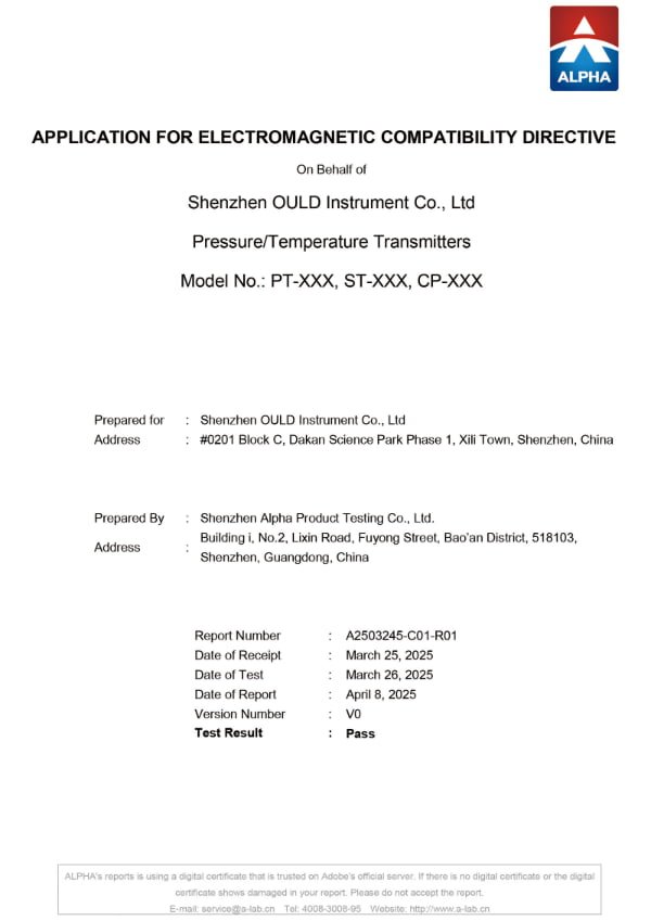 Quality management certificate