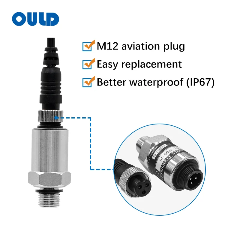PT-306 ceramic pressure transmitter for industrial automation and air compressors, IP65 waterproof pressure sensor.