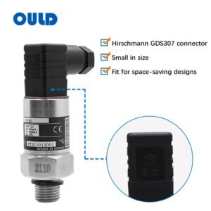 PT-307 Compact Pressure Sensor with Hirschmann GDS307 Plug (High-Temp / Fast Response / CE Certified)